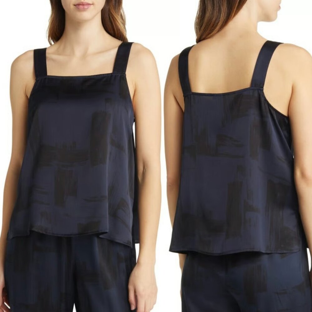 Eileen Fisher "Brushstroke Print" Silk & Organic Cotton Tank